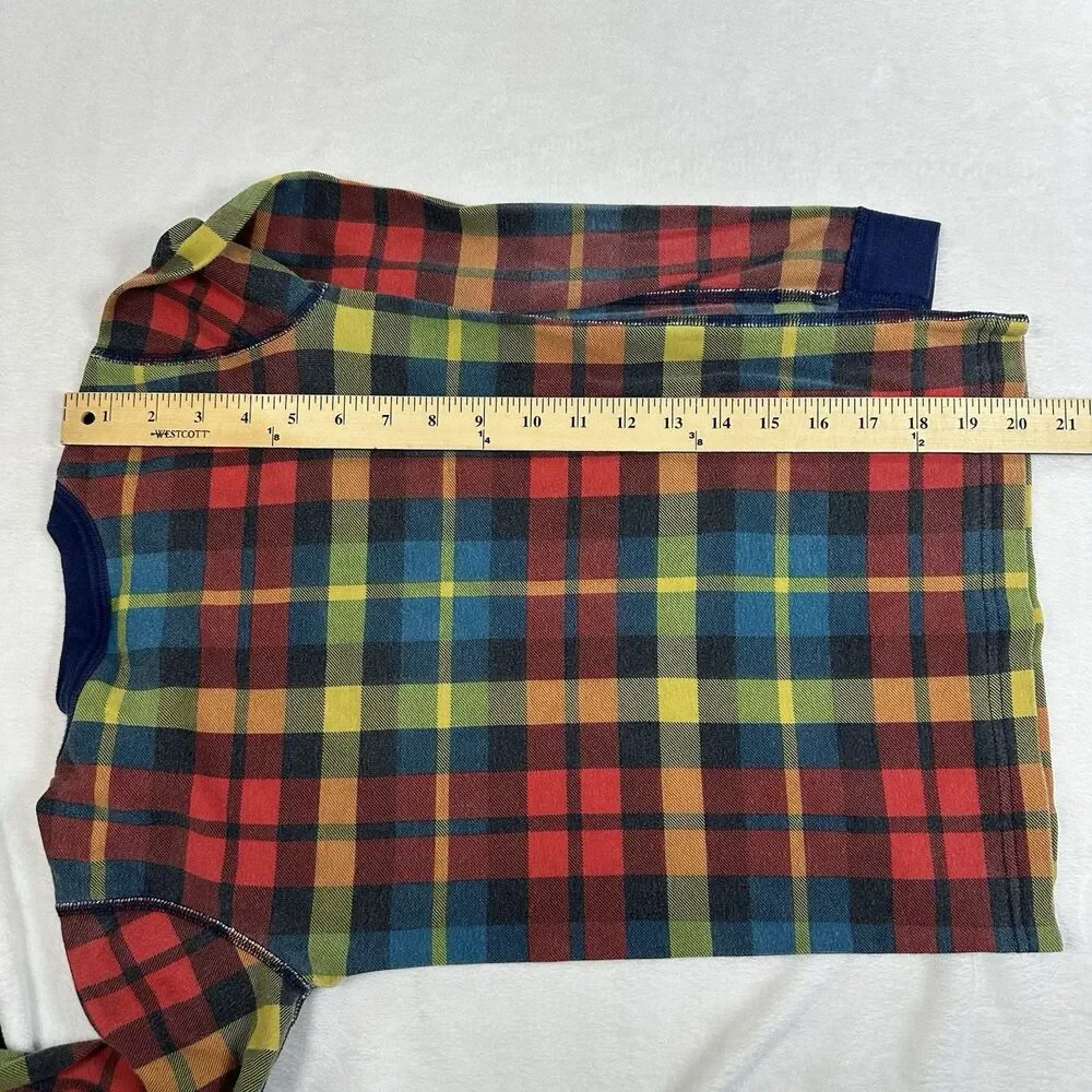 Hanna‎ Andersson Organic Cotton Plaid Pajama Top Kids Size 12 Long Sleeve